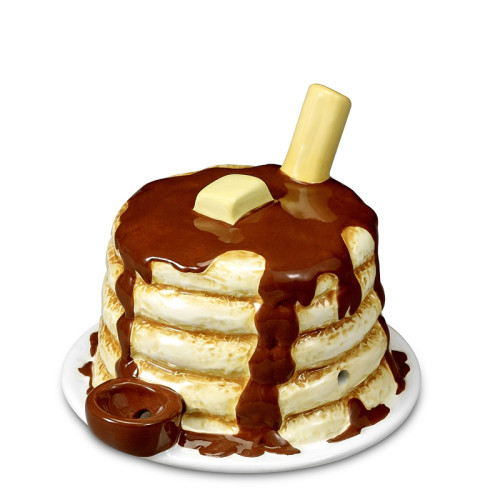 4.4 INCH STACK O' PANCAKES CERAMIC WATER PIPE 286GM